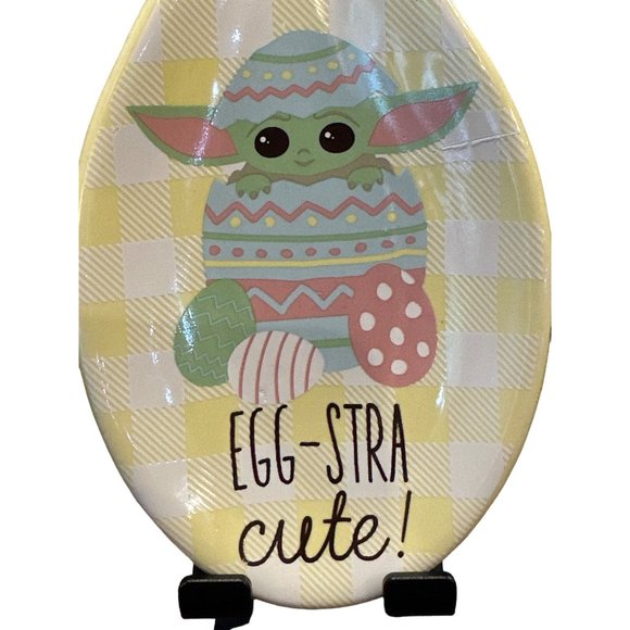 Disney Star Wars Grogu Yoda Spoon Rest Yellow Green Egg Stra Cute Kitchen - Picture 2 of 4